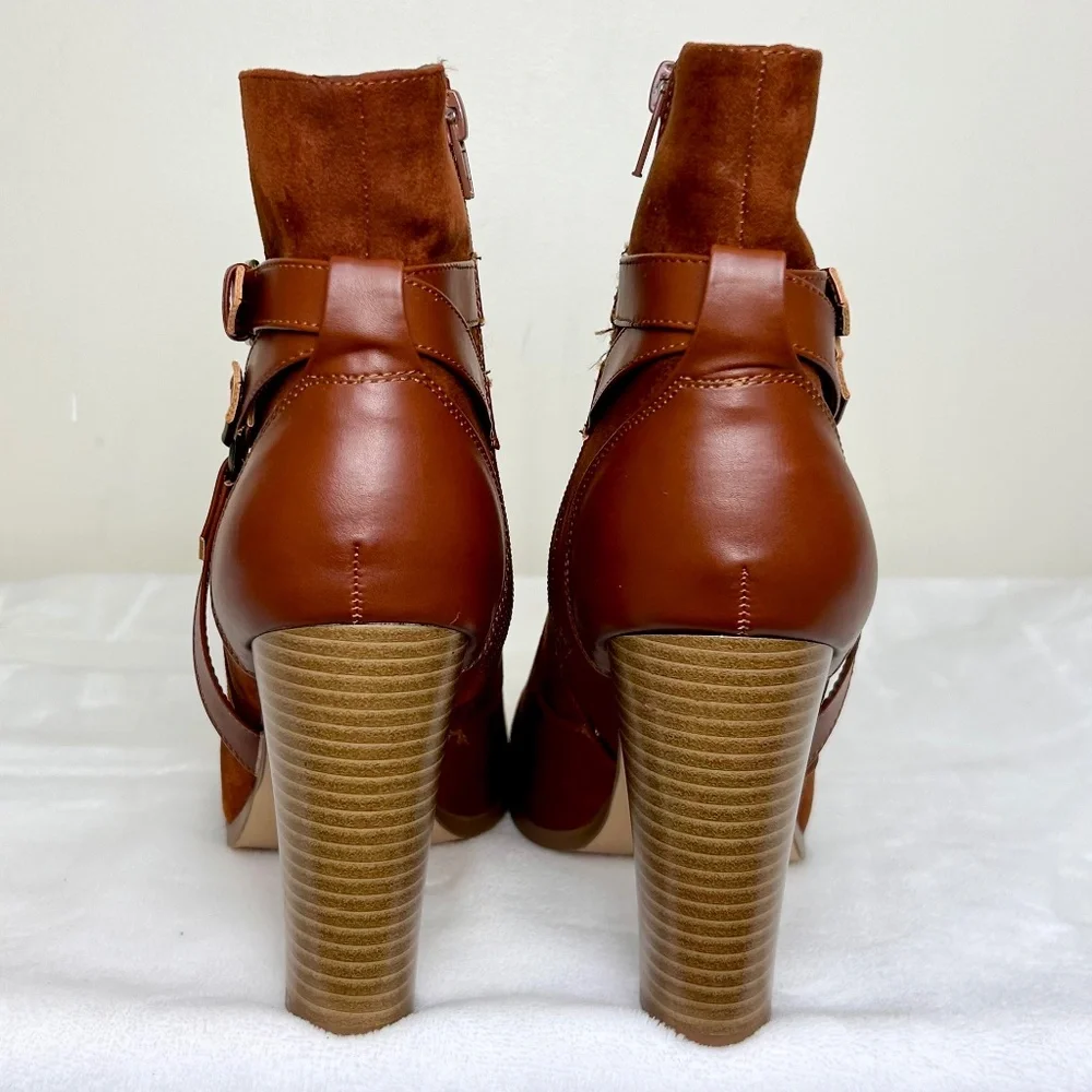 JUSTFAB Rust Orange Suede Lissa Harness Bootie Size 9.5 US/UK 7.5/EU  40.5 - Picture 4 of 9